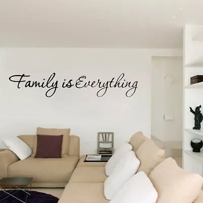 

Fashion Removable Quote Characters Wall Stickers Decals FAMILY IS EVERYTHING Black Wall Sticker Home Decor