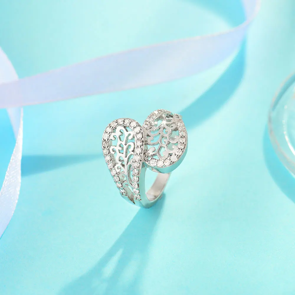 

QGGLE Fashion High Quality Copper AAA Zircon Rings for Women Silver Color Female Finger Ring Jewelry