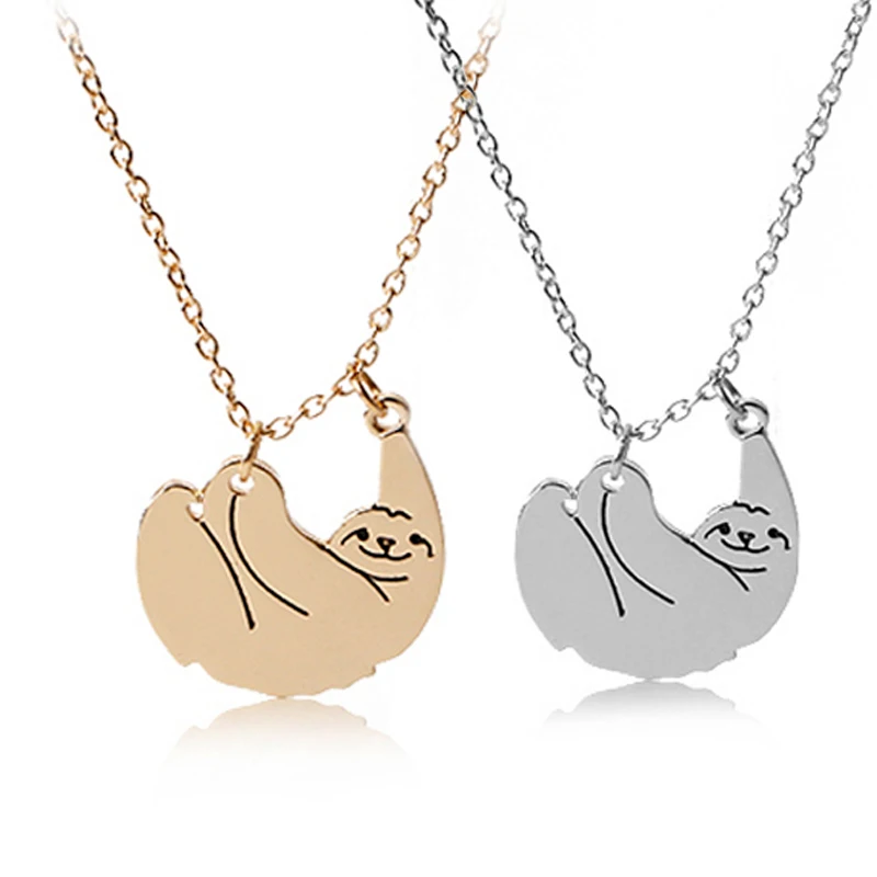 lenoch náhrdelníky zvíře náhrdelník šperky dárek pro ochranu zvířat kawaii pomalý pohyb lenoch zoo zvíře móda náhrdelníky přívěšky