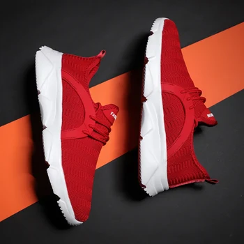 

Hot Spring Fashion Shoes Men Casual Shoe Elastic Grey Black Blue Sneaker For Adult Trainer Comfortable Breathable Lace-up Shoes