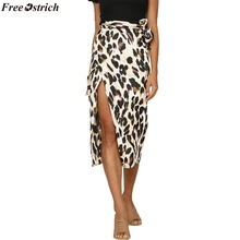 Страусиная Модная женская сексуальная английская леопардовая расцветка бандажная вечерняя юбка леопардовая Женская прямая юбка Харадзюку