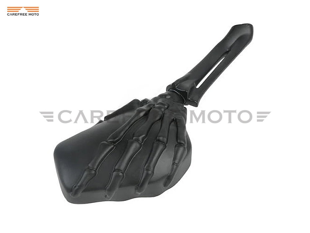 Черное боковое зеркало заднего вида с черепом Для Мотоцикла Suzuki Kawasaki Harley Softail Honda