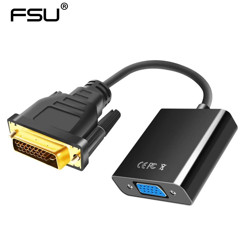 DVI-D 24+ 1 Мужской в HD 15 Pin VGA Женский Full HD 1080P конвертер адаптер для монитора ЖК-ПК дисплей карты