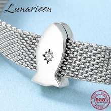 Новинка 925 стерлингового серебра прозрачный красивый CZ рыбы Форма клип Подвески подходят Оригинальное отражение Шарм браслет ювелирных изделий