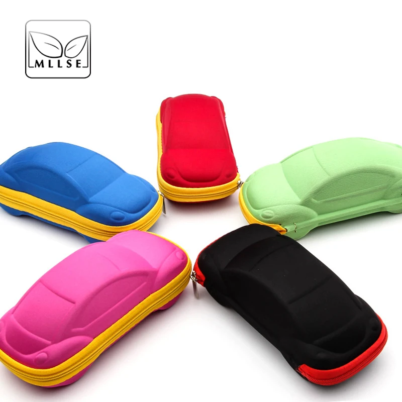 

MLLSE New Brand Children's Colorful Cars Sunglasses Boxes Retro Modern Stylish EVA Glasses Case Portable Glasses Cases