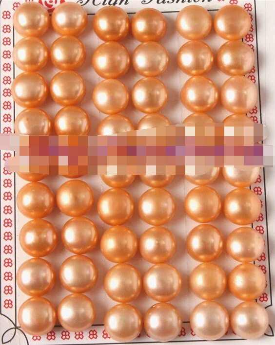

free shippinbg 07136 orange freshwater cultured pearl beads half drilling earrings 27 Pairs