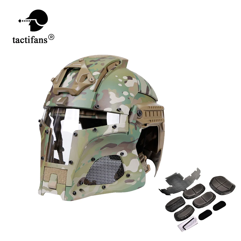 Тактические вентиляторы тактический военный Пейнтбольный шлем Железный Воин страйкбол PC объектив тактический шлем полностью покрытый шлемы аксессуары кожух - Color: CP