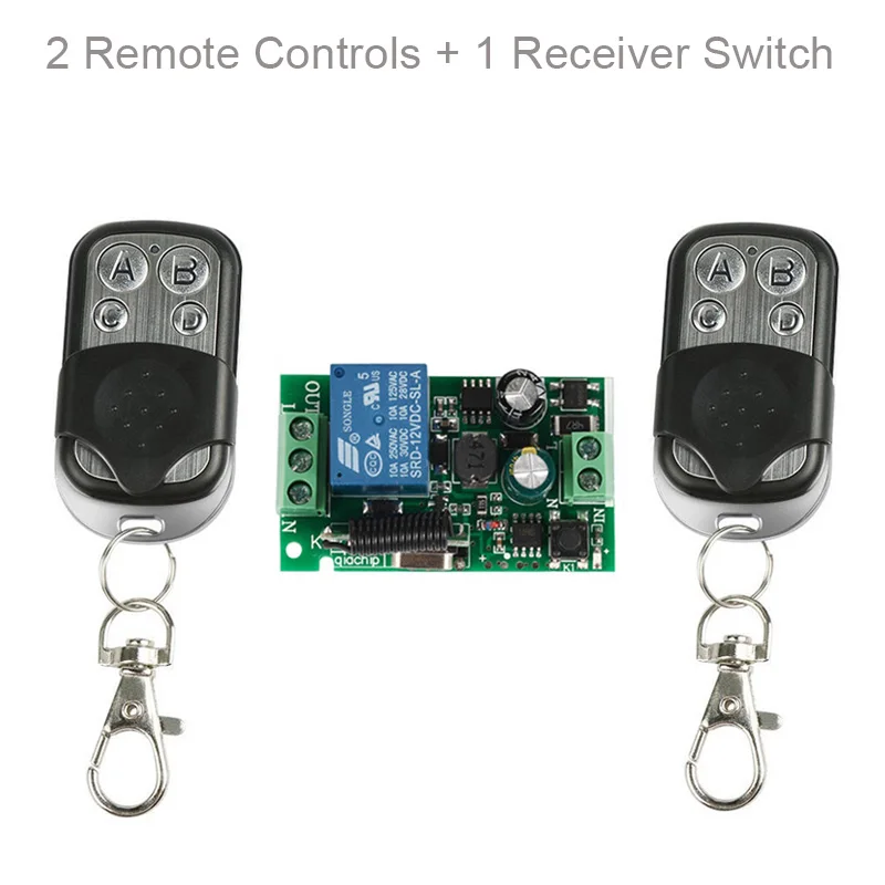 2 RC and 1 Receiver QIACHIP 433 МГц Беспроводной удаленного Управление переключатель AC 110 V 220 V 1CH РФ реле Модуль приемника+ 433 МГц передатчик дистанционного Управление DIY - Цвет: 2 RC and 1 Receiver