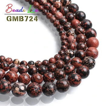 

natural stone beads mahagony snowflake jaspers round beads for jewelry making 15inch/strand 6/8/10/12mm pick size