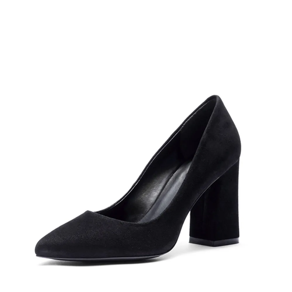 black block heels square toe