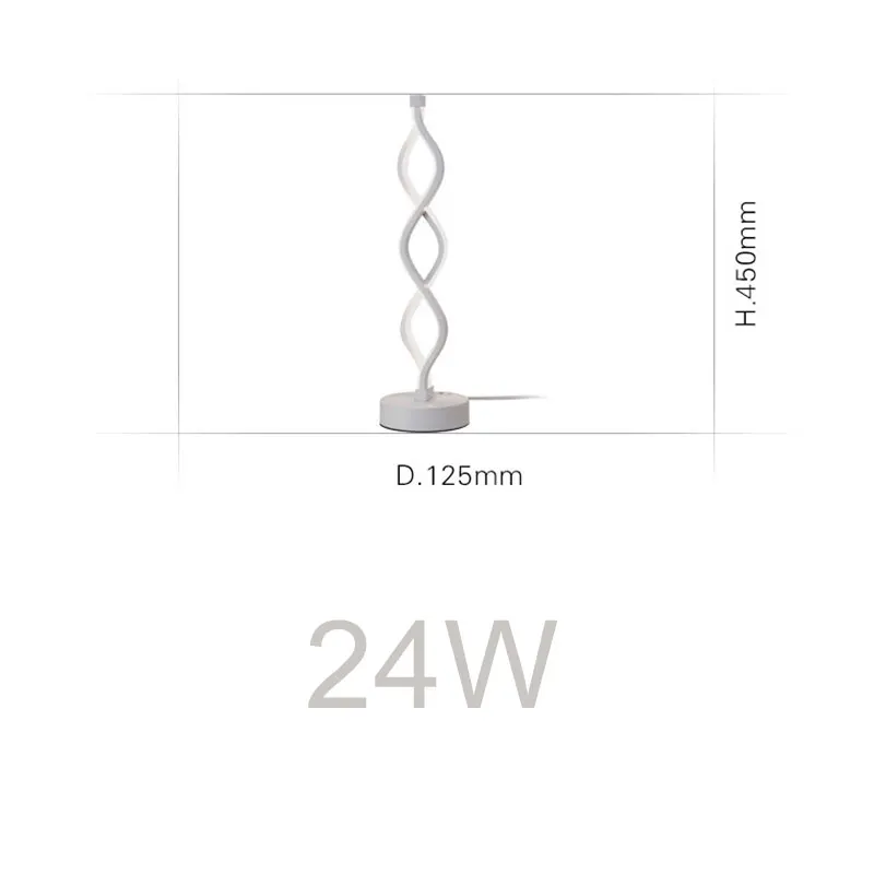 24 Вт Светодиодная лента Настольный светильник 110 В/220 В настольная лампа спиральная акриловая художественная настольная лампа внутренний светильник для чтения лампа декоративный Настольный светильник