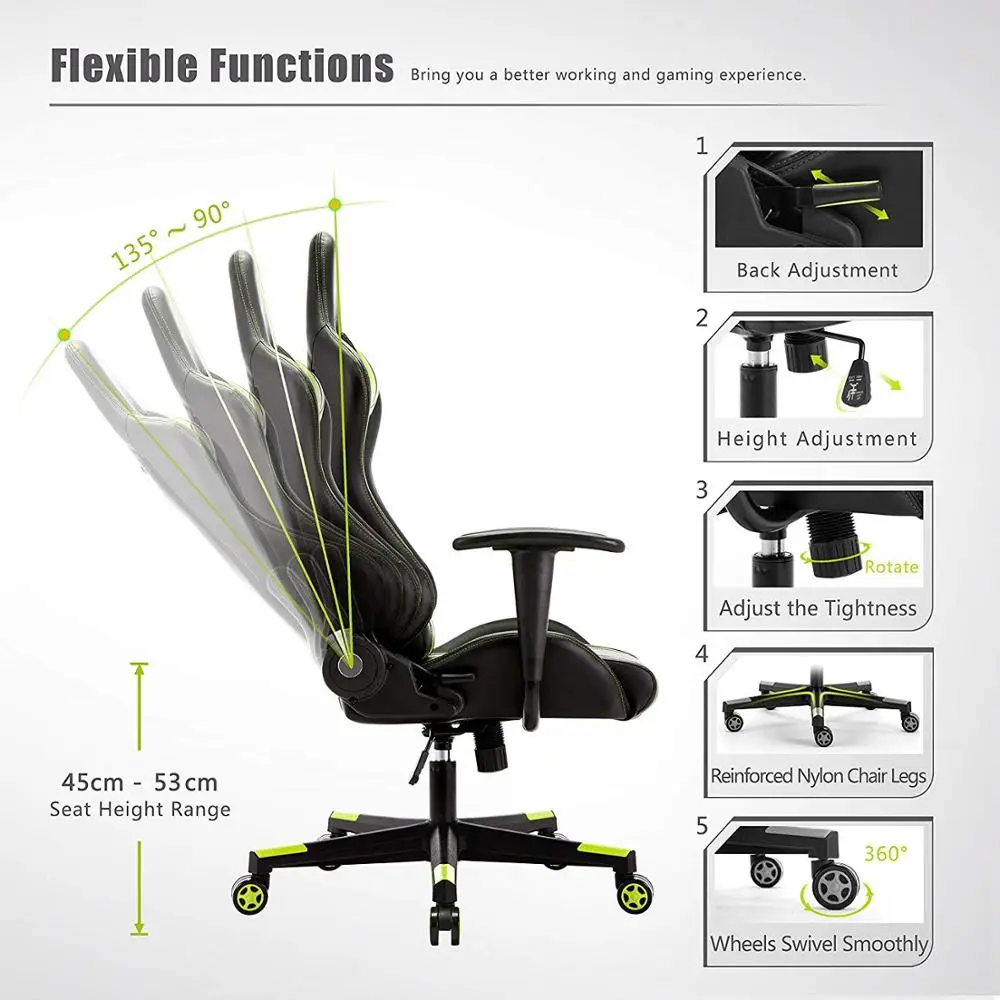  IntimaTe WM Heart Racing Executive Chair Computer Chair PU Gaming Chair with Headrest Lumbar Cushio