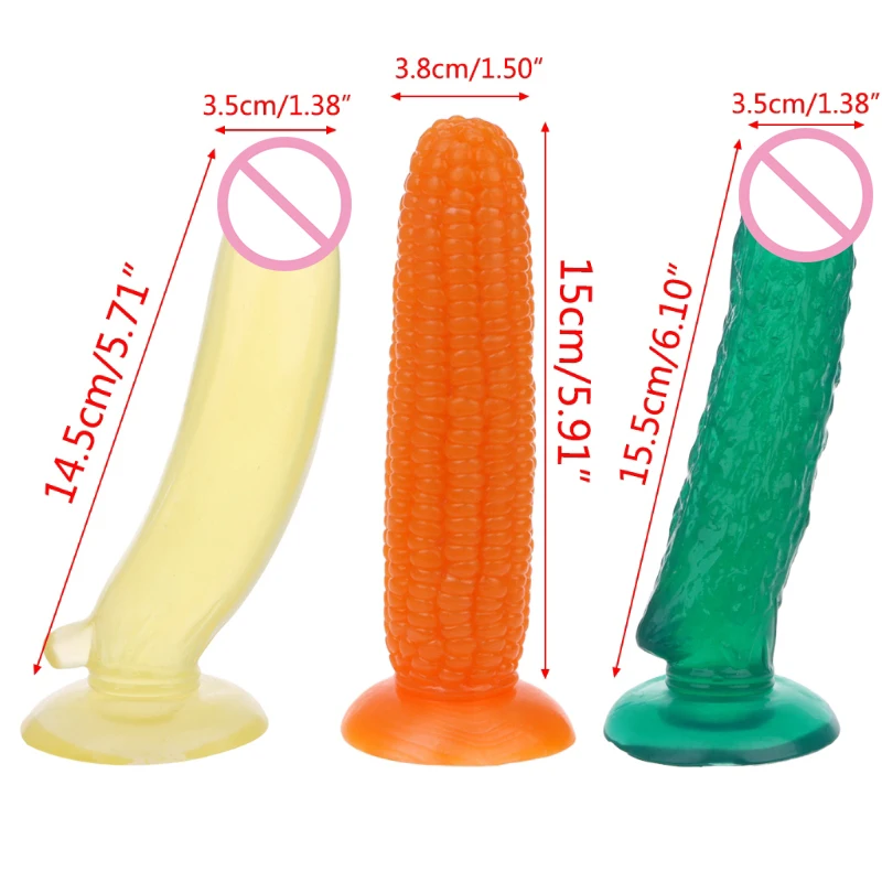 Sex toys for women Artificial Penis Jelly Realistic Cucumber Banana Corn Suction Cup Dildo Sex Toys