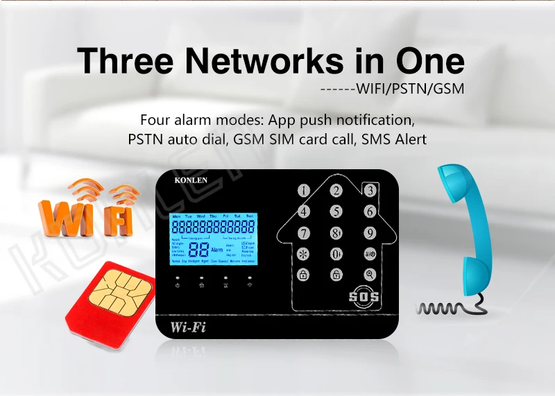 WIFI GSM PSTN Home Alarm System (2)