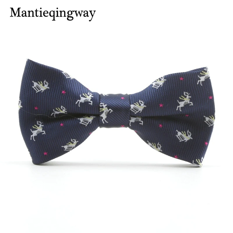Mantieqingway/Детские вечерние галстуки-бабочки из полиэстера; Рождественский галстук-бабочка для маленьких мальчиков и девочек с рисунком лося; детская бабочка - Цвет: 193