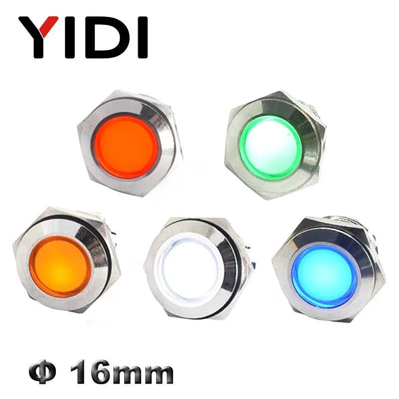 Key 2Pcs uxcell Signal Indicator Light DC 12V 8mm Red LED Metal Shell with Symbol