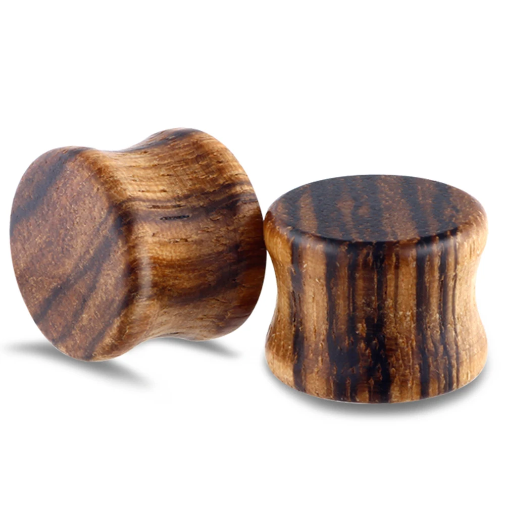 

JUNLOWPY Wooden Ear Plug Tunnels Double Flared Saddle Stretching Gauge Expander Body Piercing Set Wood Tunnels Gauges Plugs