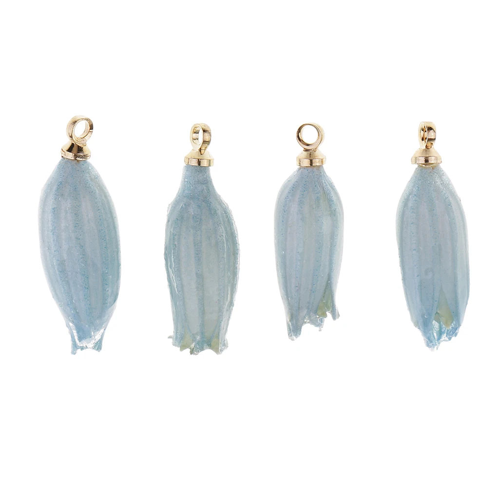 16Pcs Real 3D Convallaria Majalis Flower Charms Epoxy Resin Dried Flower Pendants for Women Girls Earring Accessories Findings