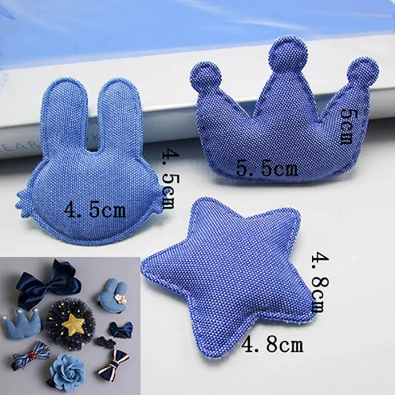 

40pcs/lot Denim Star ,crown and rabbit Kawaii Kids Patch, for Decoration, Clothing, DIY, Baby Garment Accessorie free shipping