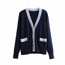 Fashion Pearl Button Women Cardigan Thin Spring Sweaters Knitted Female Patchwork Sweater Coat Knitted Jacket Wool Sweaters