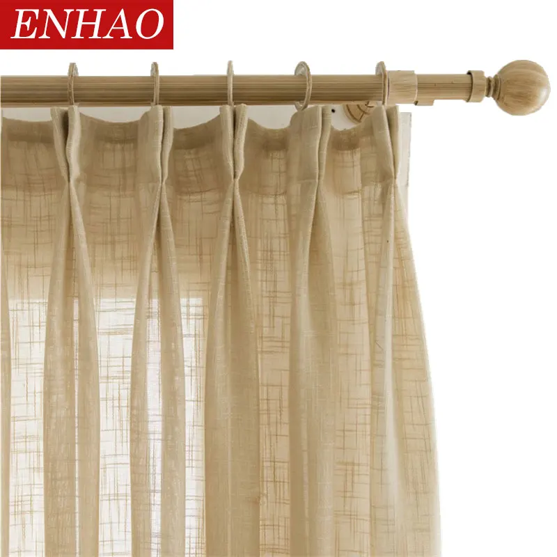 Современные тюлевые шторы ENHAO для гостиной, спальни, кухни, тюлевые оконные шторы из вуали, сплошные оконные панели