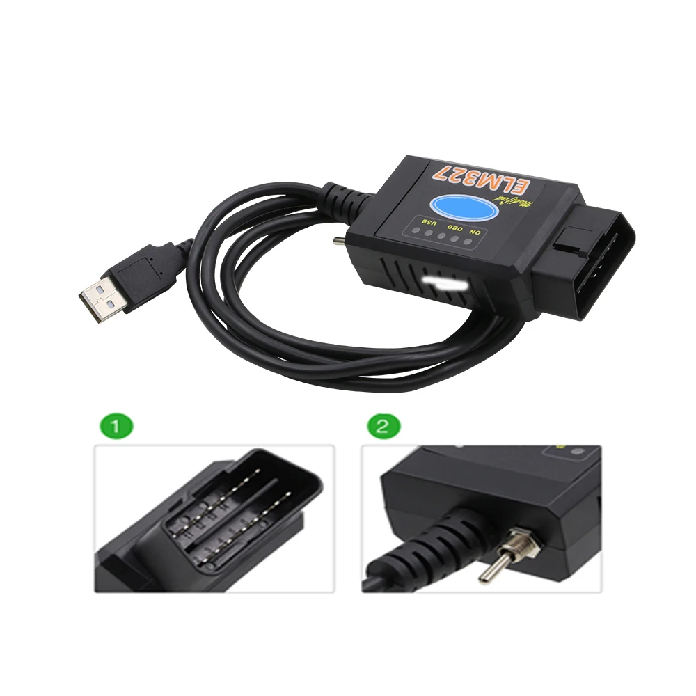 Для F-ord ELM 327 USB чип FTDI в красный горошек с выключателем для Forscan HS CAN/MS может Pic18f25k80 автомобильный диагностический инструмент USB& ELM327 Bluetooth