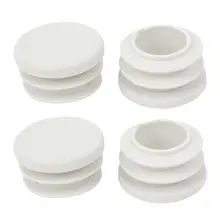 4 Pcs 19mm Dia Plastic Blanking End Cap Tubing Pipe Inserts Bung White