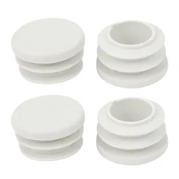

4 Pcs 19mm Dia Plastic Blanking End Cap Tubing Pipe Inserts Bung White