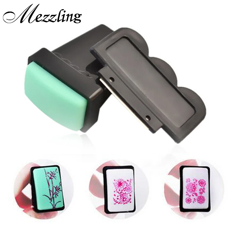 

Nail Art Design Image Stamper Scraper Set,Black Rectangular Nail Printing Stamping Stamp,DIy Polish Template Nail Tools