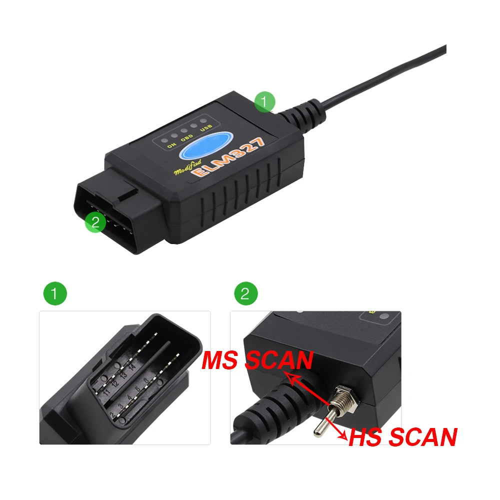 2021 ELM 327 USB Bluetooth Works on Forscan For Ford HS CAN /MS CAN V1.5 car OBD2 diagnostic Tool ELM327 USB FTDI chip high quality auto inspection equipment