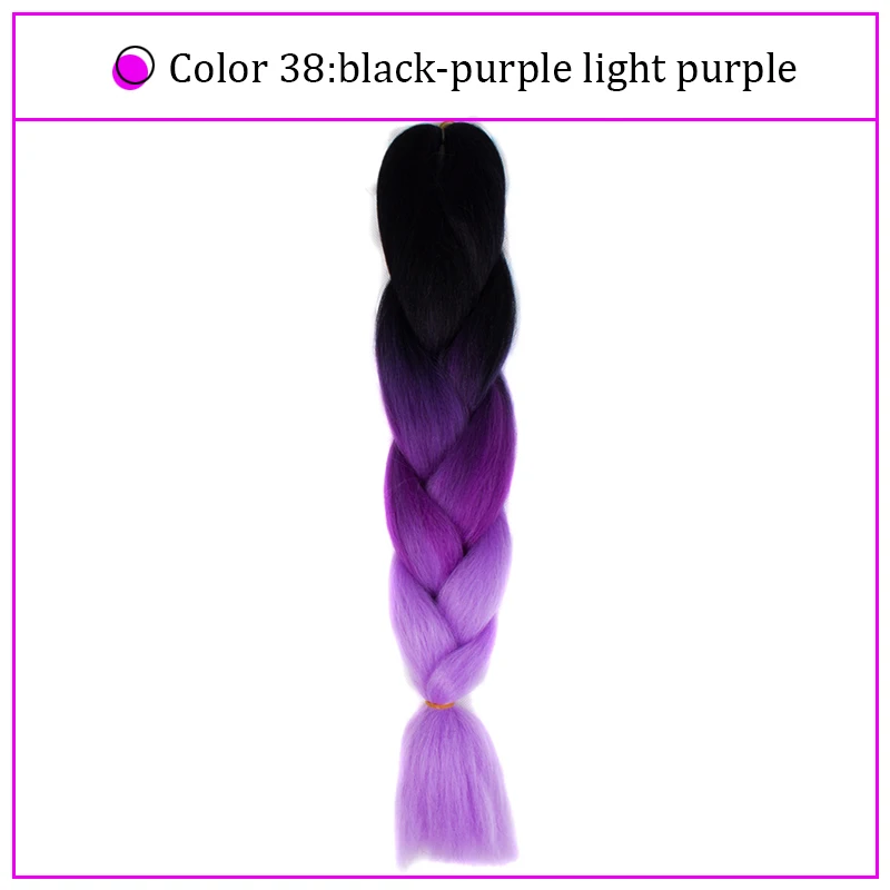 Yiyaobess Synthetic Ombre Braiding Hair Crochet Jumbo Braids Hair Extension 100g 24inch Black African Braids Pigtail Hair - Цвет: #3