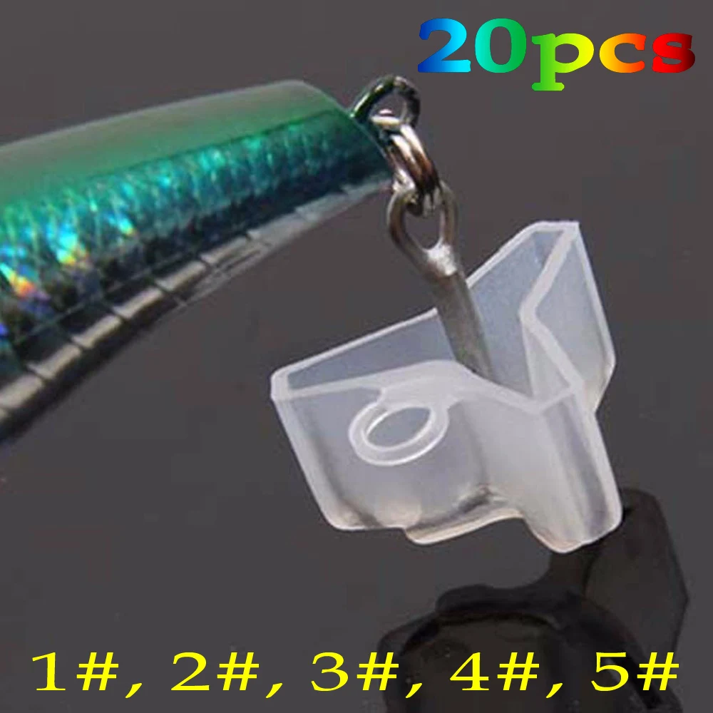

20pcs/Lot 4 Sizes Plastic Treble Hook Protector Covers Holder Cover Tackle For Treble Fishing Hooks