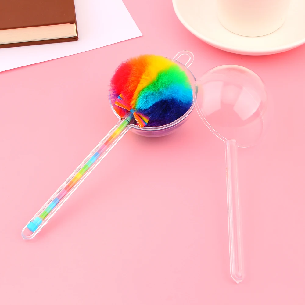 Creative Candy Color Fur Plush Ball Shape Gel Pen Cute Student Learning Stationery School Supplies|Шариковые ручки| |