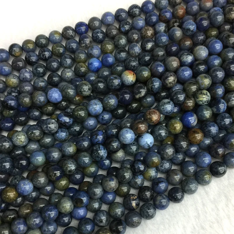 Natural Genuine Dark Blue Dot Dumortierite Round Loose Beads 4mm 6mm 8mm 10mm 12mm 05456