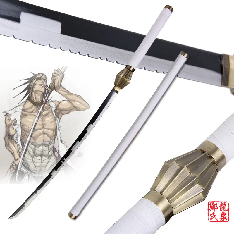 Free Shipping 43 Inchi Replica Japanese Anime Bleach Kenpachi Zaraki Sword Real Steel Katana Cosplay Props Decorative
