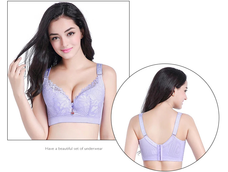 Jerrinut Plus Size Bras For Women Sexy Lace Bra Bralette Underwire Full Cup Super Push Up Brassiere D E cup 