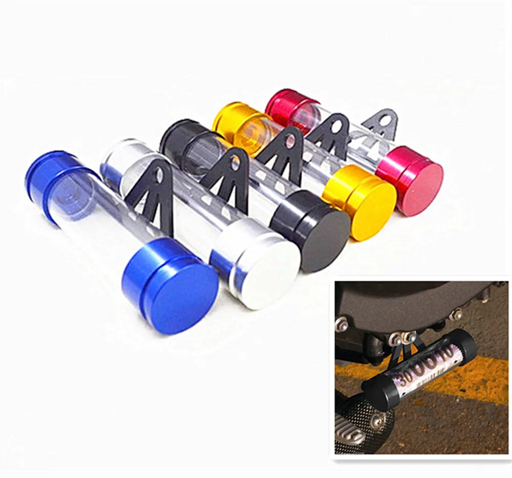 

5 Colors Waterproof Secure Motorcycle Motorbike Tube Tax Disc Cylindrical Holder Frame Real Motorcycle Accessories car-styling