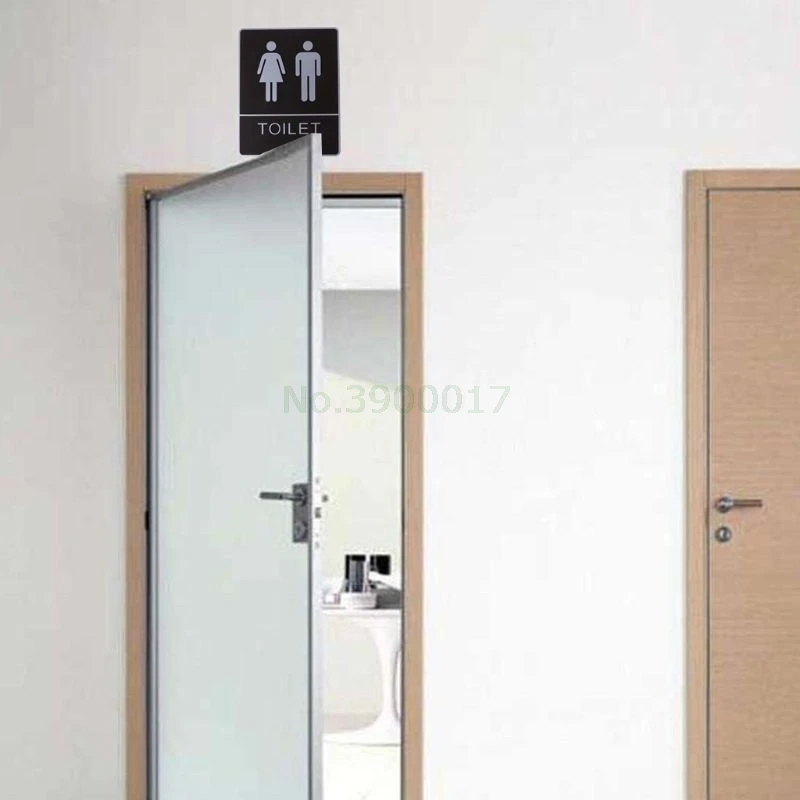 "* 8" Ванная комната знак съемный задний клей Туалет знак WC Знак наклейки на стену
