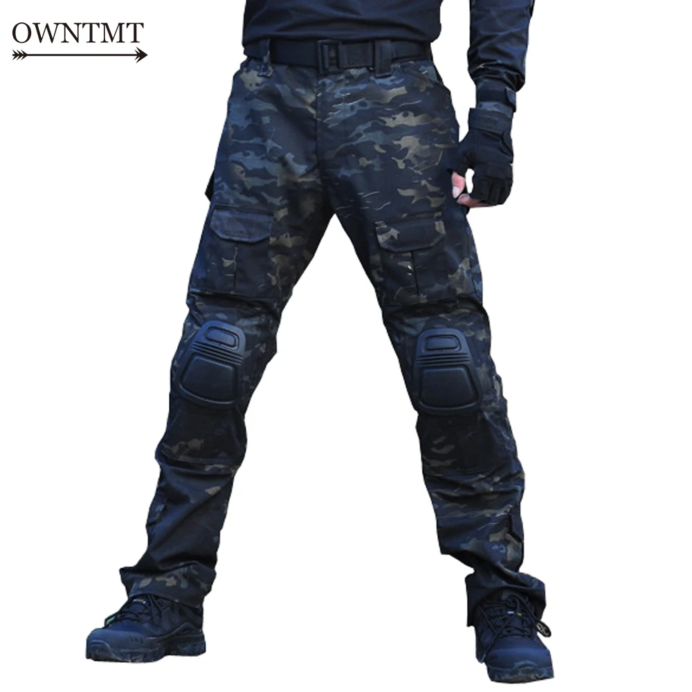 Тактические камуфляжные брюки карго для страйкбола с наколенниками|clothing