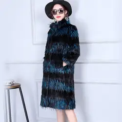 Для женщин Мода Градиент Цвет пальто с мехом лисы N73