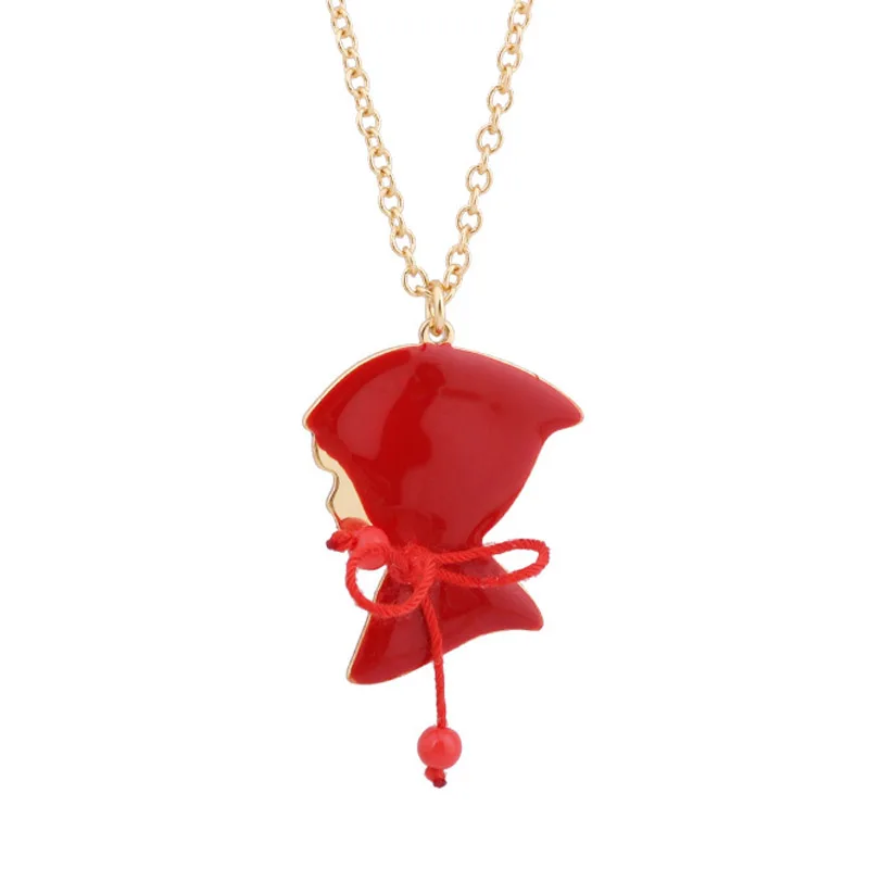 Unique Little Red Riding Hood necklace lovely girl pendant necklaces