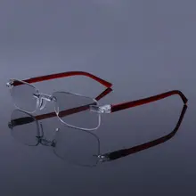 Элегантные ультралегкие цельные прямоугольные очки без оправы для чтения, очки для пресбиопии 1,00-4,00 диоптрий