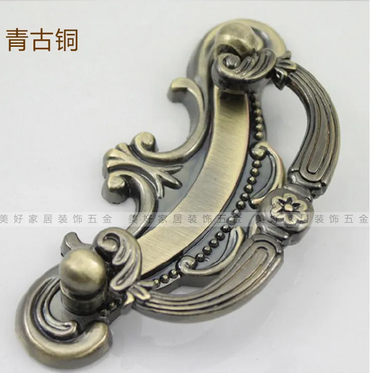 Furniture Handle & Knob Antique copper classic handle European style wardrobe pastoral drawer handle furniture 95mm Furniture Handle & Knob Antique copper classic handle European style wardrobe pastoral drawer handle furniture 95mm