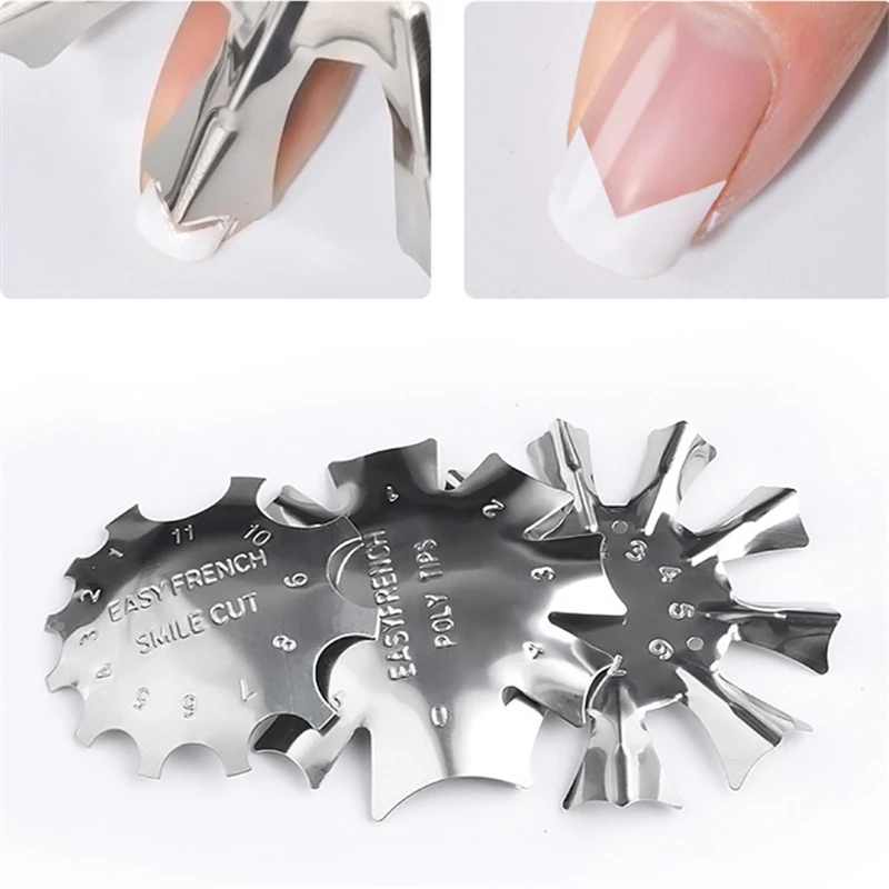 

Easy French Line Edge Cutter Stencil Trimmer French Tips Design Mould Plate Multi-size Manicure Nail Art Styling Tool