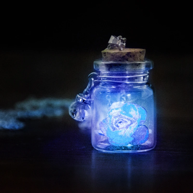 Necklace Trendy Round New Handmade Glass Bottle Necklace Boutique Glow Flower Pendant Jewelry For Women