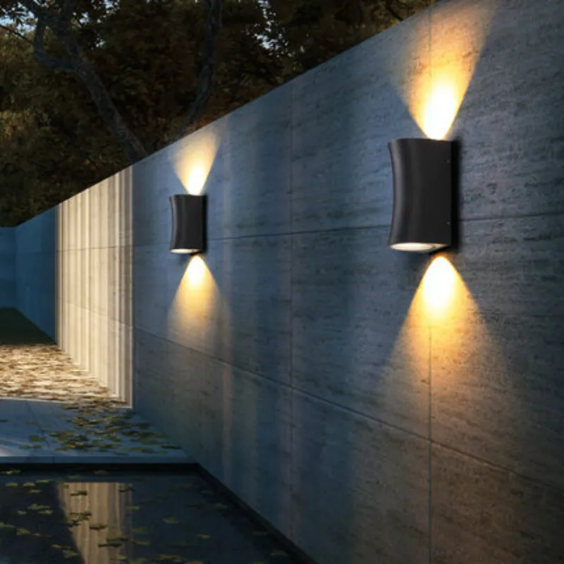 Arriba y abajo luz pared scone diseño moderno de luz led al aire libre