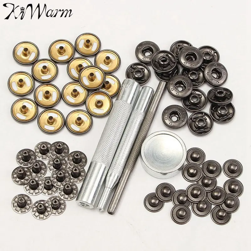 Buy KiWarm 15Sets 30 Black Matte Press Studs Button
