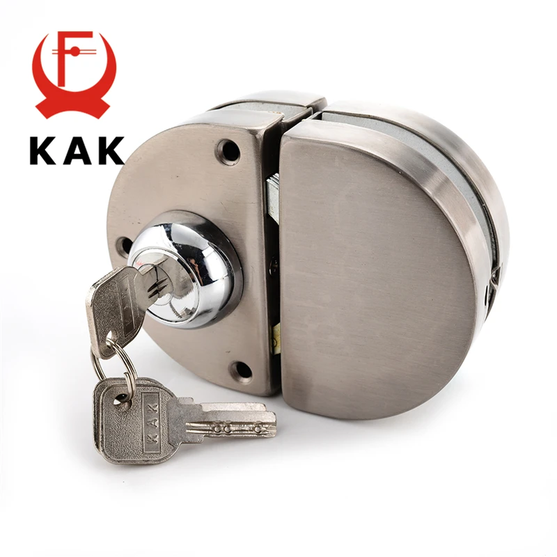 

KAK Double Glass Door Lock 304 Stainless Steel Double Open Frameless Door Hasps For 10-12mm Thickness Furniture Hardware