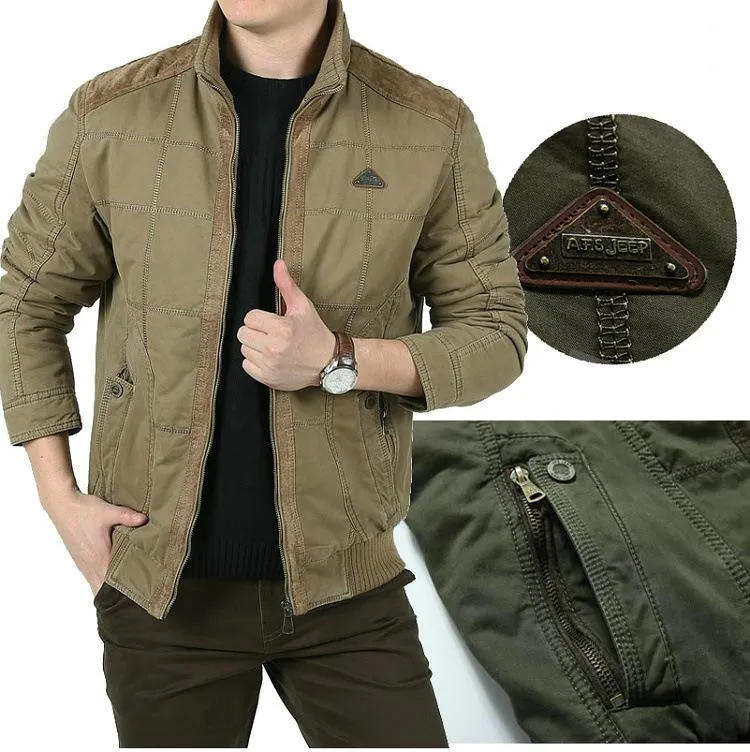 Мужские куртки толстые свободные новые зимние брендовые AFS Jeep хлопок размера плюс повседневные пальто клетчатые теплые мужские куртки