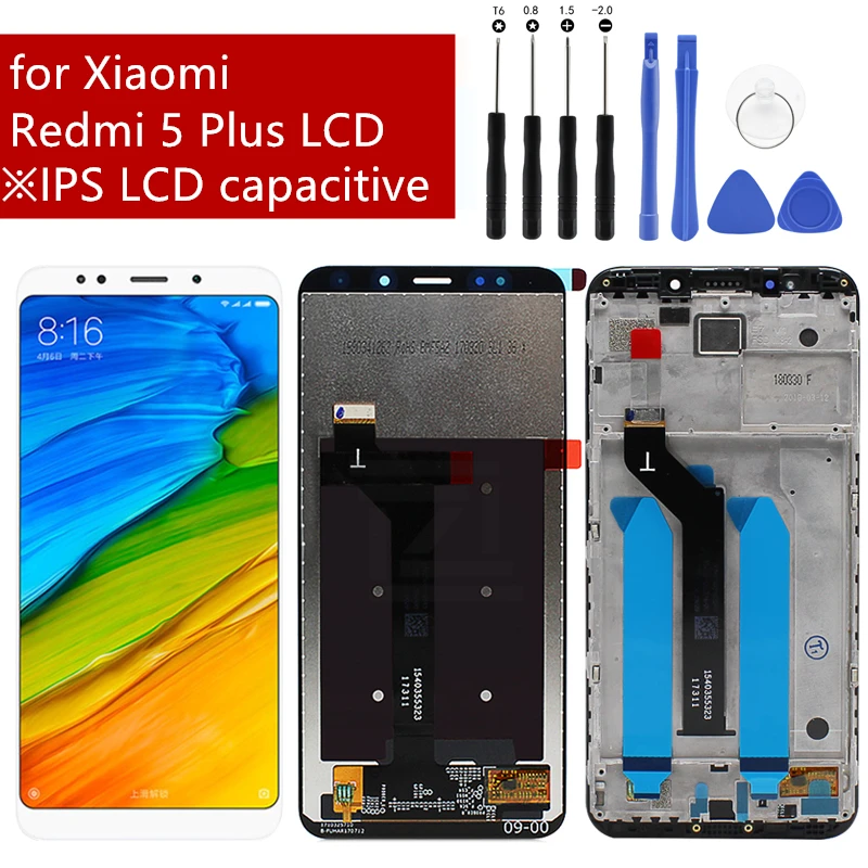 ЖК дисплей с сенсорным экраном и рамкой для Xiaomi Redmi 5 Plus дигитайзер в сборе plus